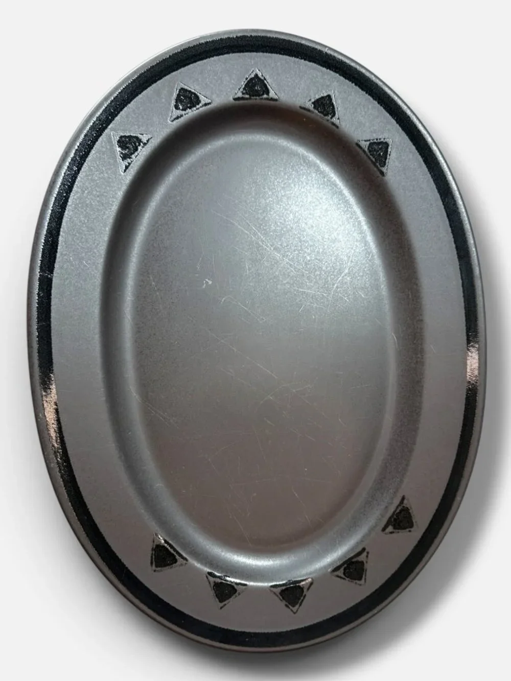 Vintage Pfaltzgraff Midnight Sun Oval Serving Platter With Geometric Triangle Pa